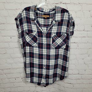 3/$18or5/$25 JACHS Girlfriend Plaid Cap Sleeve Top